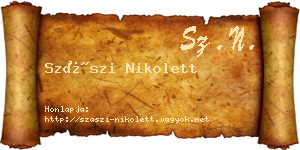 Szászi Nikolett névjegykártya