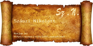 Szászi Nikolett névjegykártya