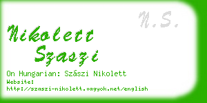 nikolett szaszi business card